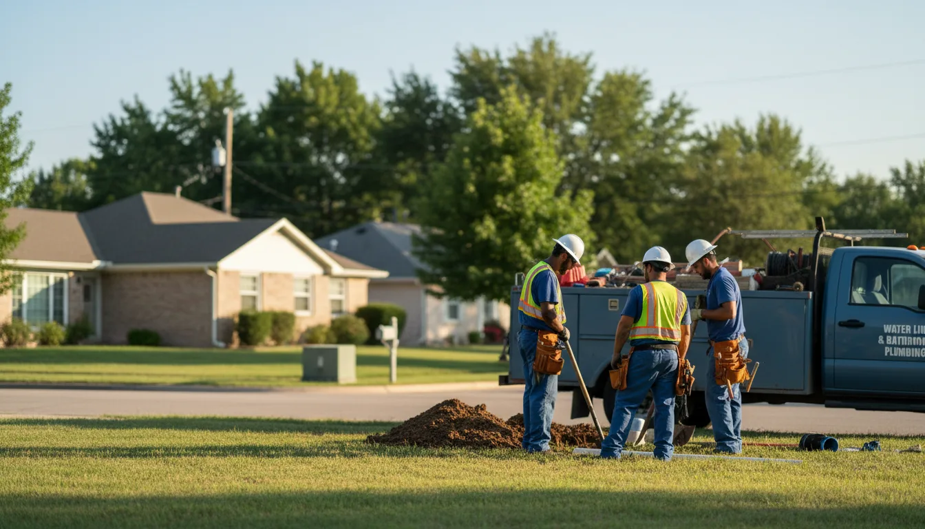Residential water line and bathroom plumbing service in Broadview, MT